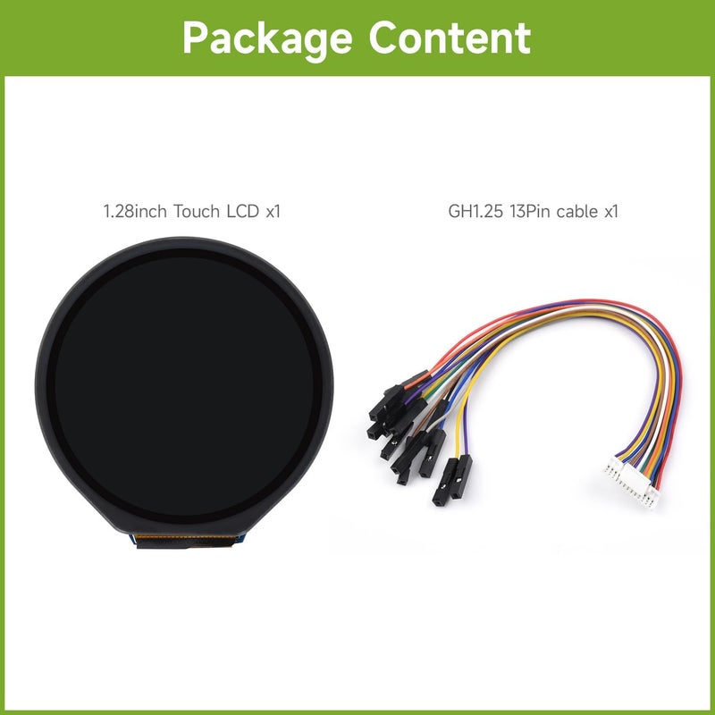 Waveshare 1.28inch Round LCD Display Module with Touch Panel, 240×240 Resolution, IPS, SPI and I2C Communication, Compatible with Raspberry Pi 5/4B/3B/Zero/Zero W/Zero 2W/Pico/Pico W/Pico WH - Image 4